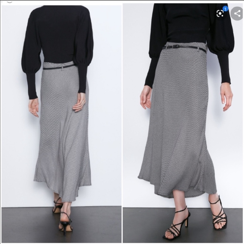 NWT Zara skirt houndstooth patern midi